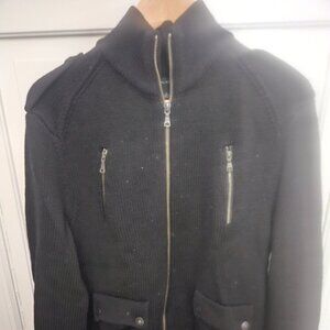 Banana Republic Black Sweater Jacket -- Military Style - Medium